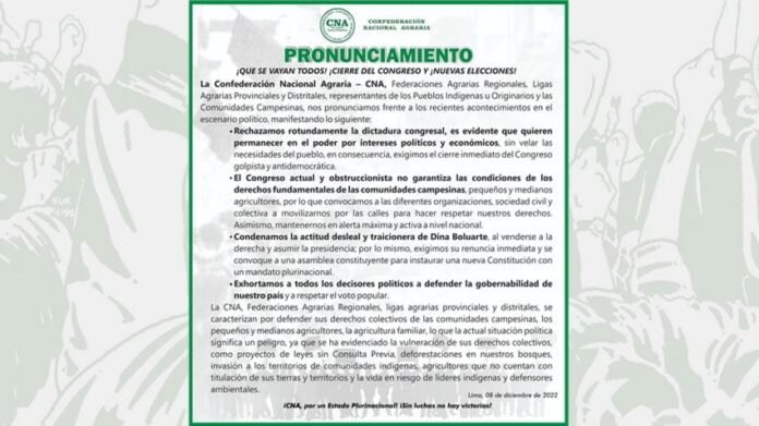 CNA tilda de dictatorial a Congreso y pide adelanto de elecciones l Difusion