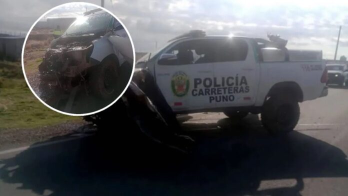Patrullero colisiona con camioneta en la vía Puno y Ilave