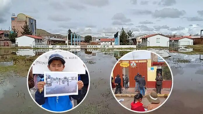 Juliaca: estudiantes inician año escolar en la vía pública