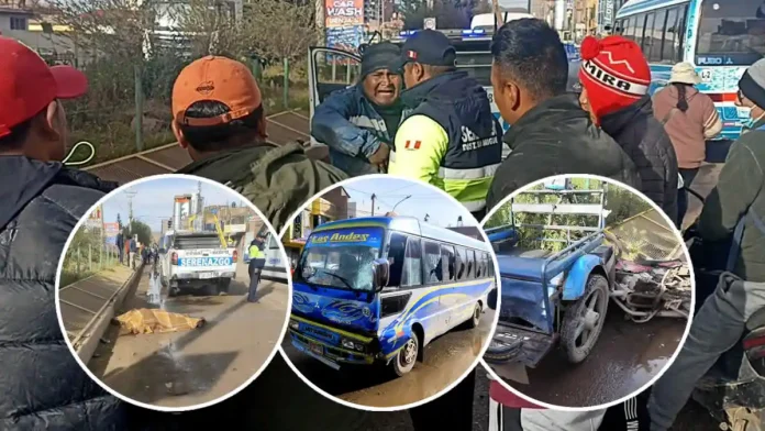 Accidente fatal en San Román: moto trici y microbús Los Andes dejan un muerto y heridos