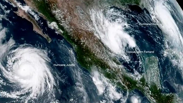 Tormentas tropicales Juliette y Fernand DF