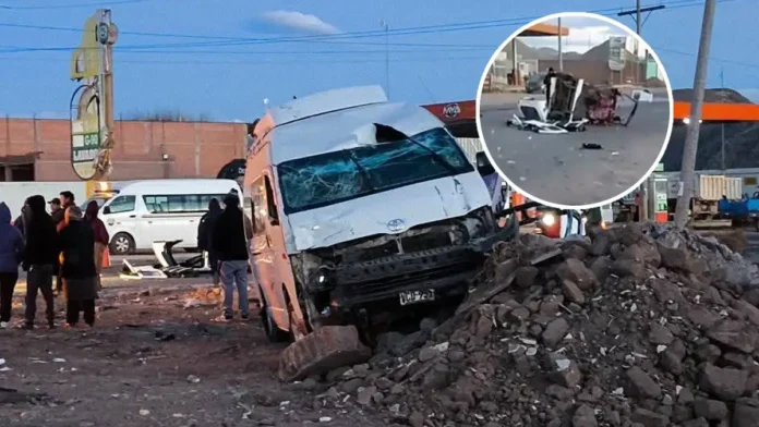 accidente entre mototaxi y combi