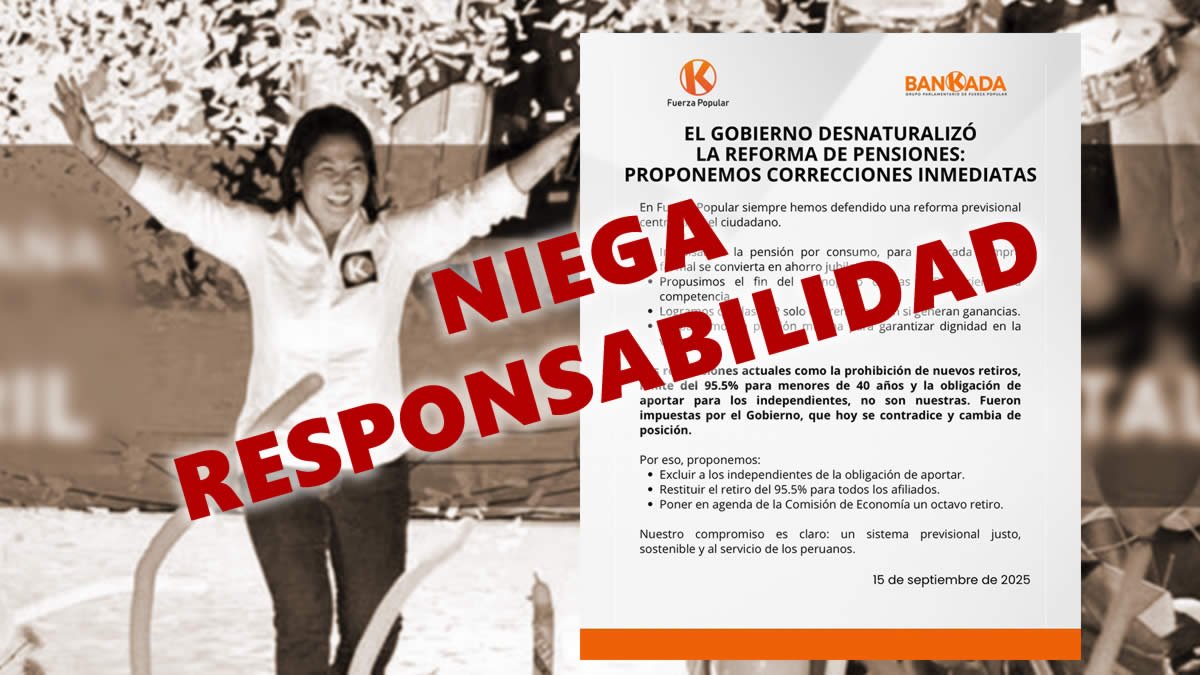 Fuerza Popular niega responsabilidad en ley de AFP