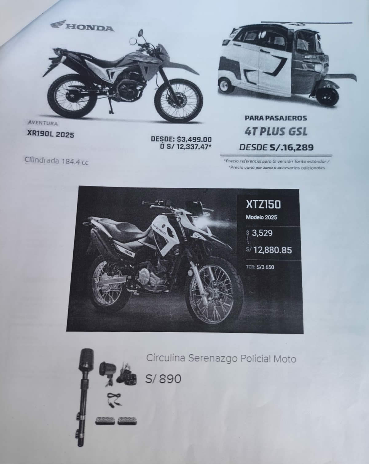 Denuncian sobrevaloración en compra de motos 2ERPQ