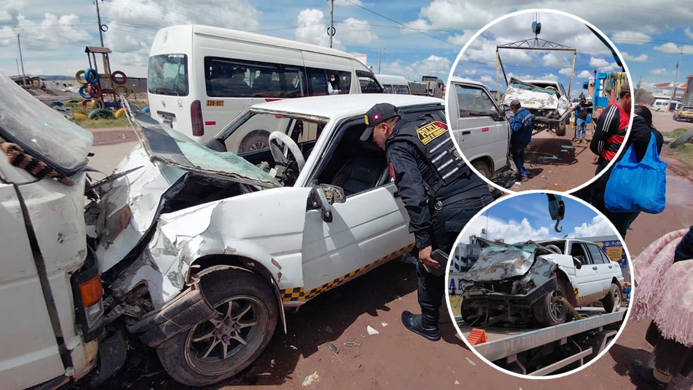 Juliaca: choque frontal entre automóvil y una combi deja como saldo un ...