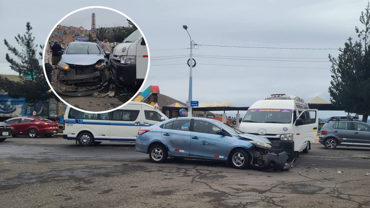 Puno: Choque entre taxi y combi deja un herido en la avenida Costanera ...