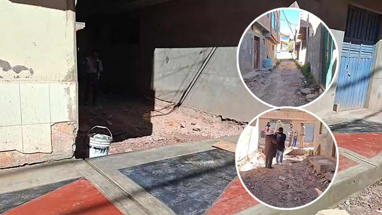 Juliaca: Obra de pavimentado tapó el único ingreso a un pasaje donde viven 15 familias